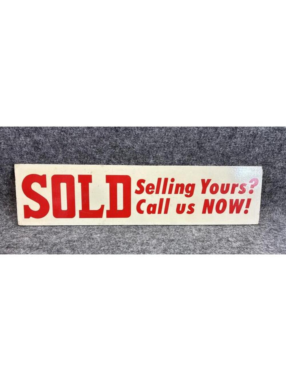 Sold Call Us Now 5.75"x24" Real Estate Sign Rider Topper 2 Sided Red/White Resin